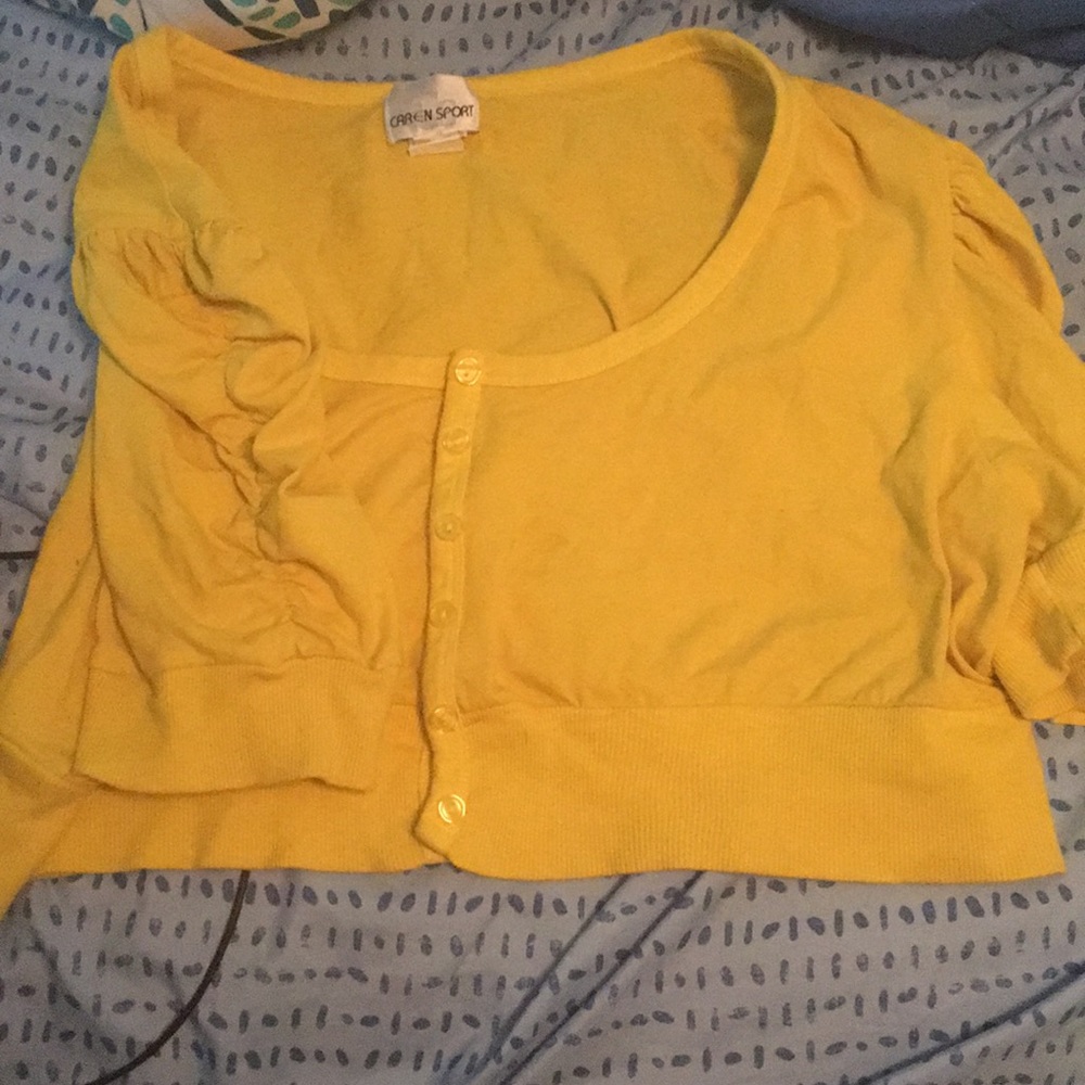 Yellow cardigan